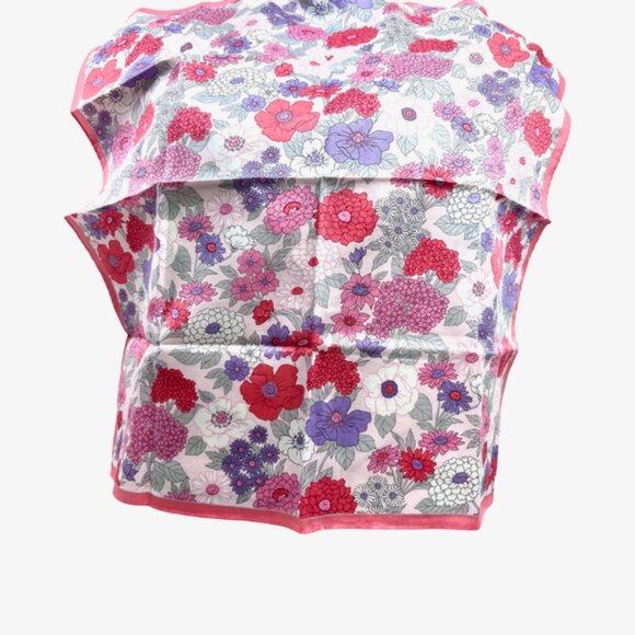 New  2 Renoma Paris  Mini Scarf  cotton/silk 21" , pink green purple floral (42) - Picture 7 of 11